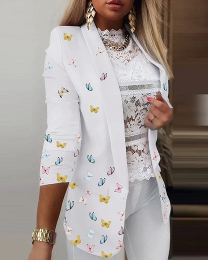 Image of Femke | Dames 3/4 Mouw Blazer met Print