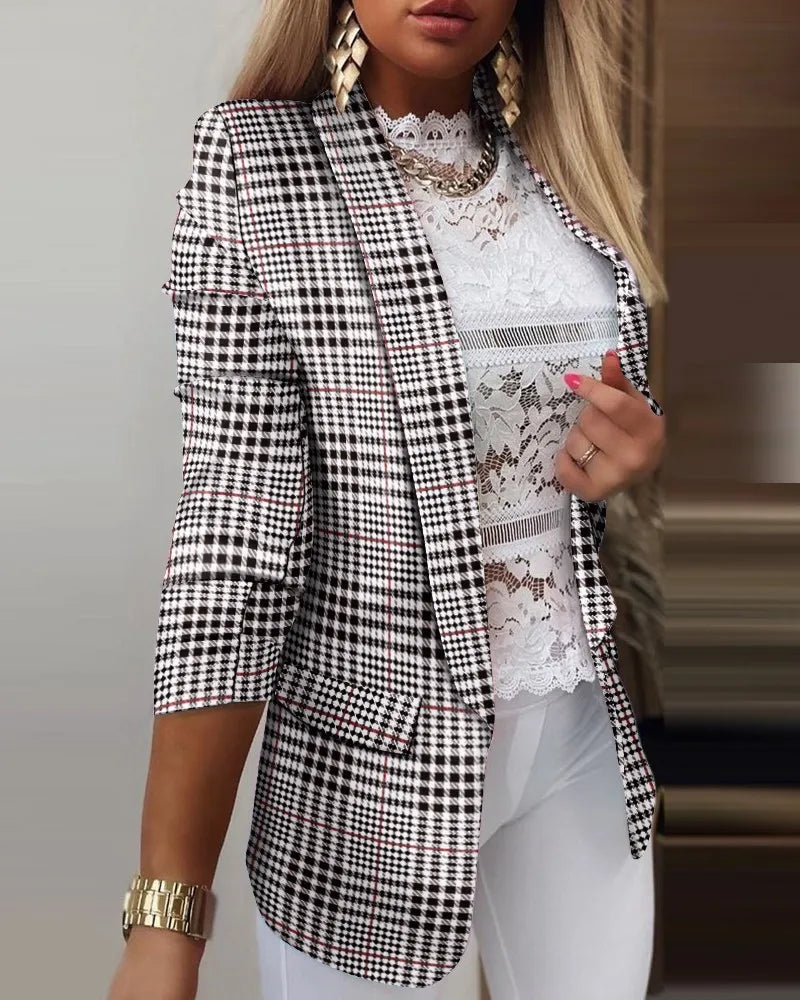 Image of Femke | Dames 3/4 Mouw Blazer met Print
