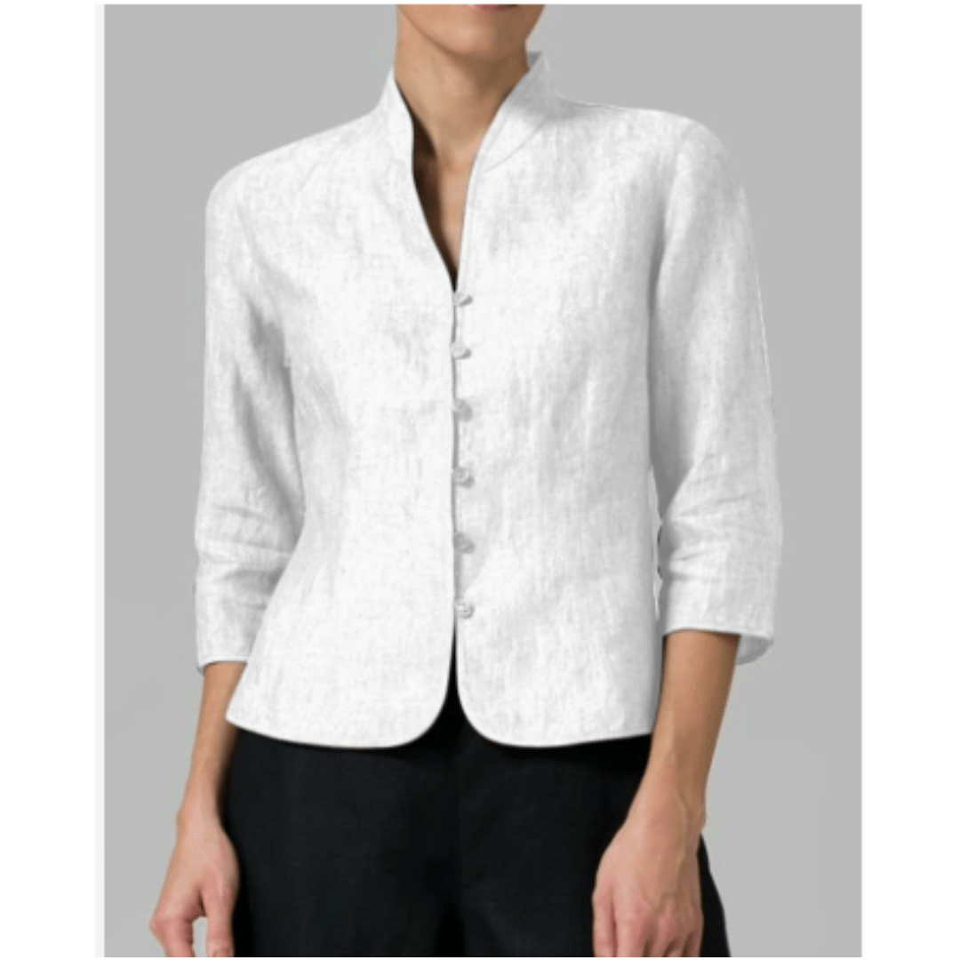 Image of Andrea | Dames Blouse met Knoopsluiting en 3/4 Mouwen