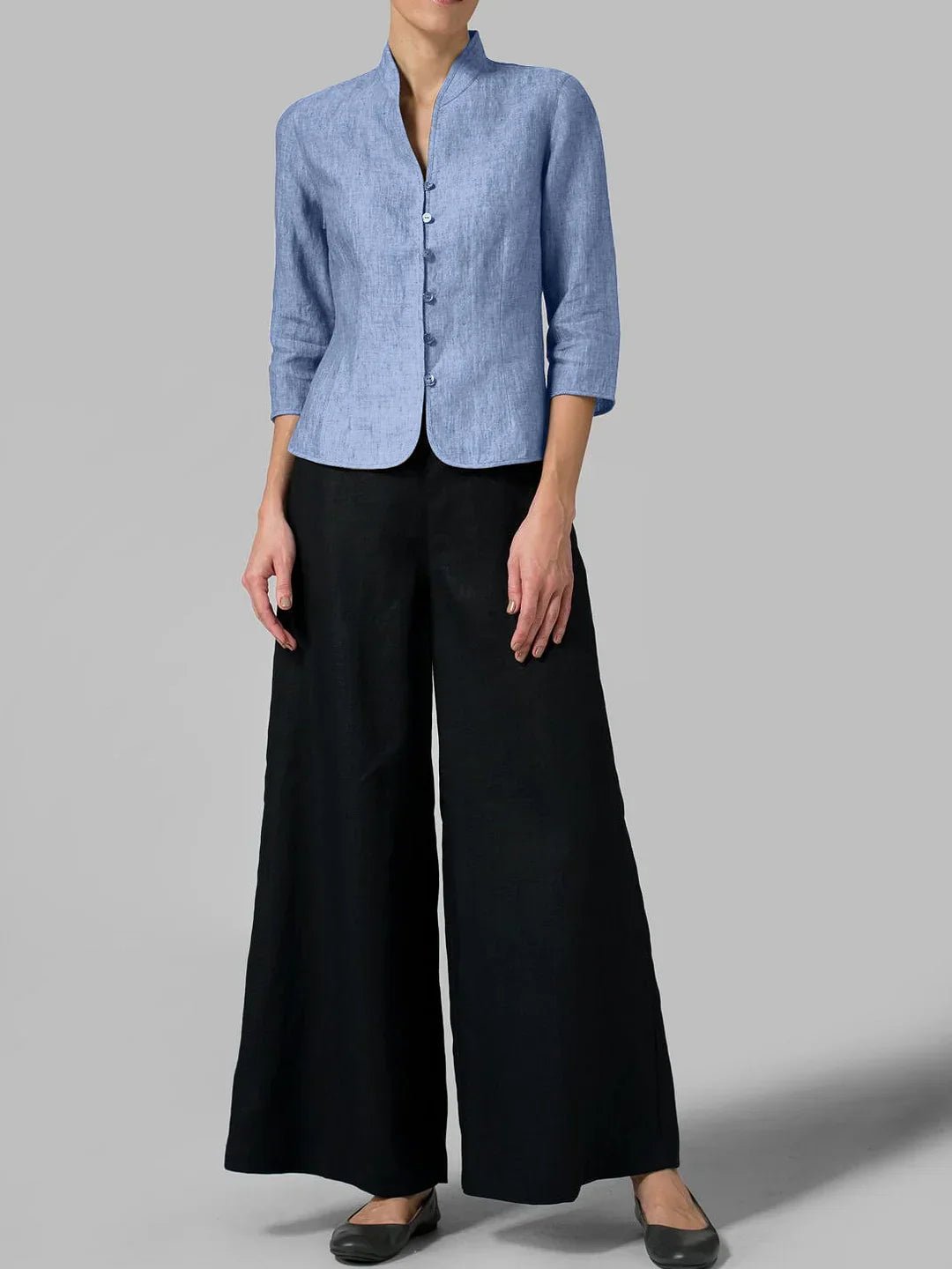 Image of Andrea | Dames Blouse met Knoopsluiting en 3/4 Mouwen