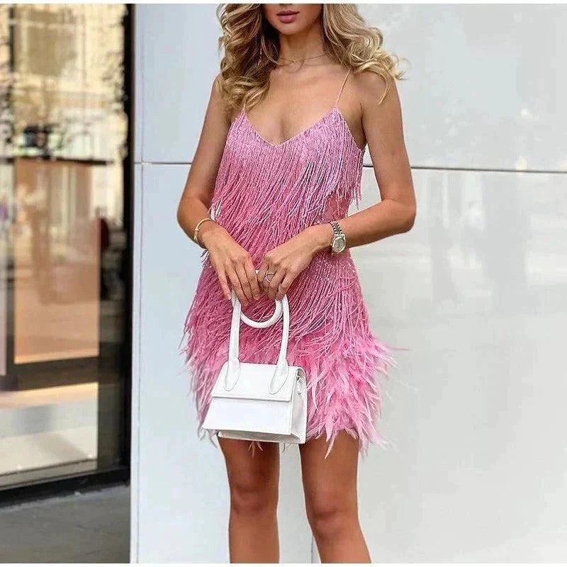 Image of Abigail | Dames Fringe Mini Jurk