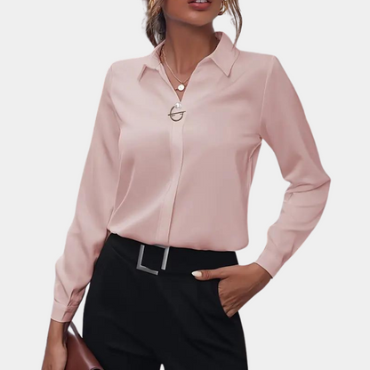 Image of Abigail | Dames Lange Mouw Blouse met Kraag
