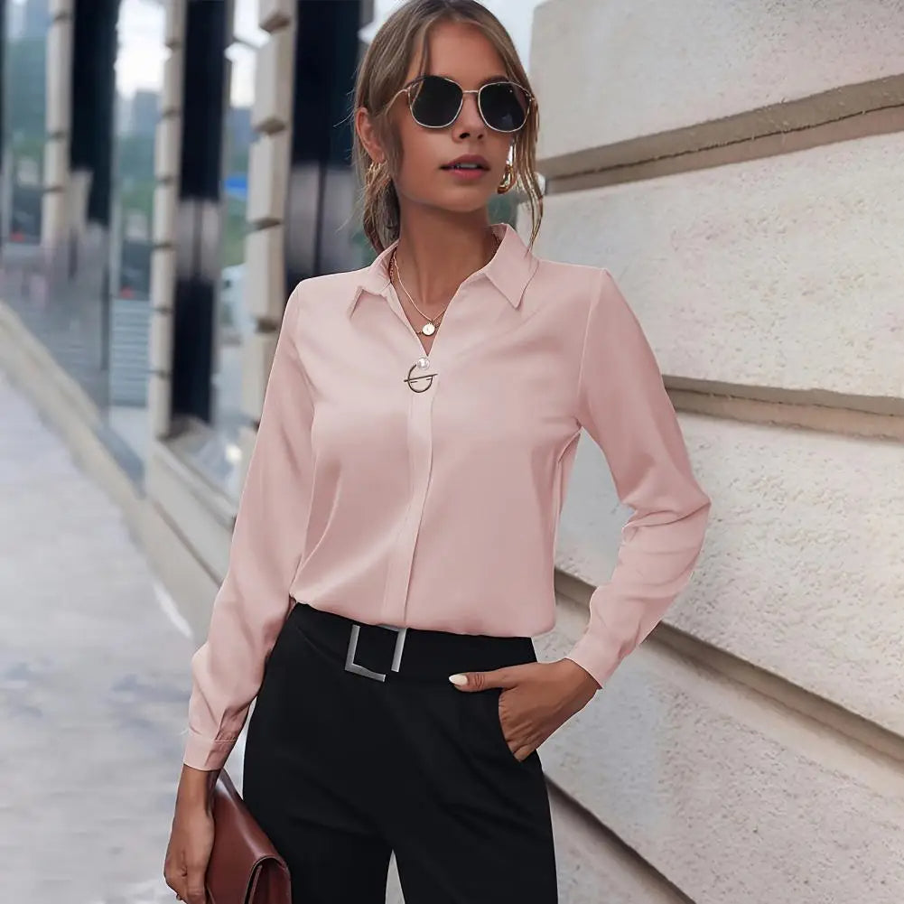 Image of Abigail | Dames Lange Mouw Blouse met Kraag