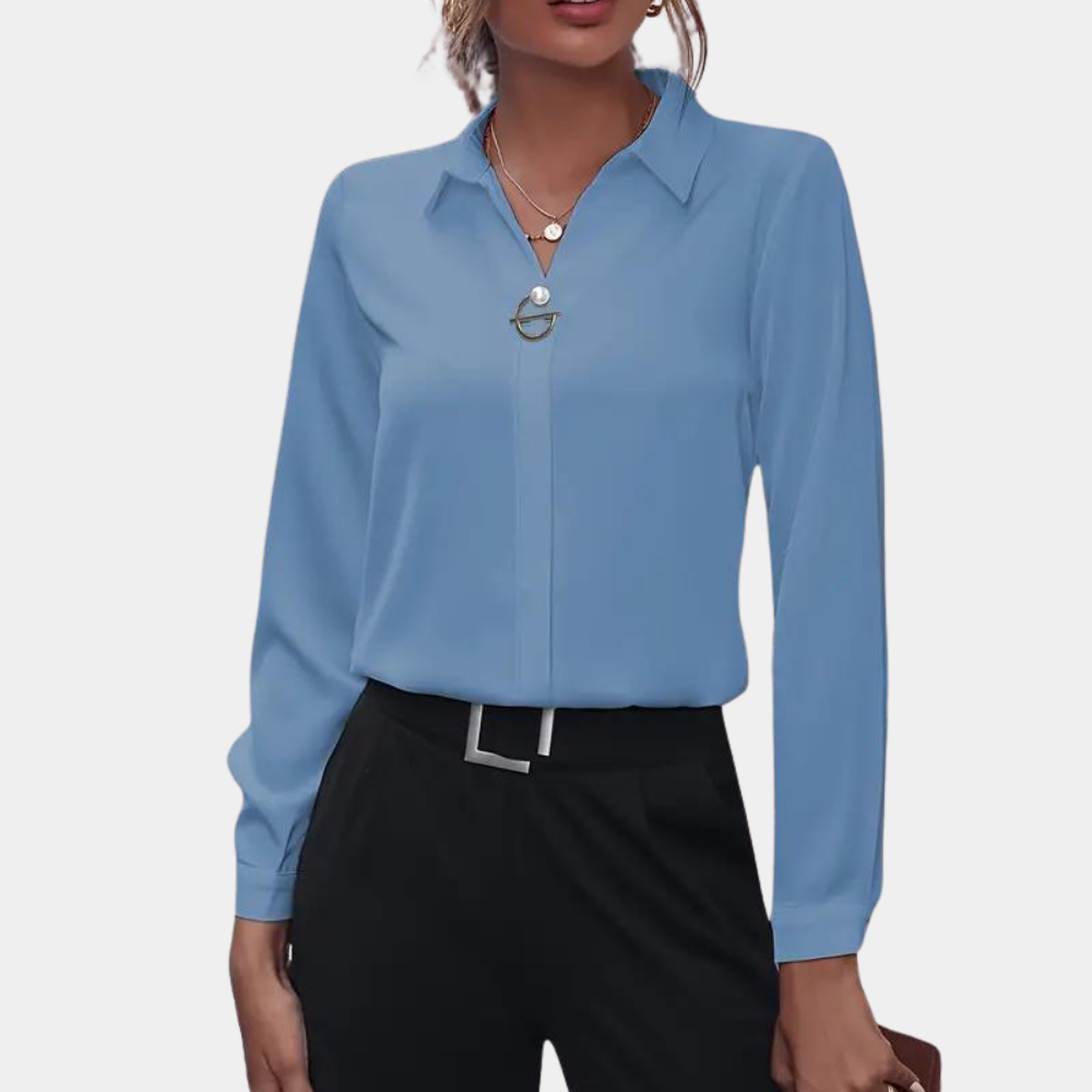 Image of Abigail | Dames Lange Mouw Blouse met Kraag