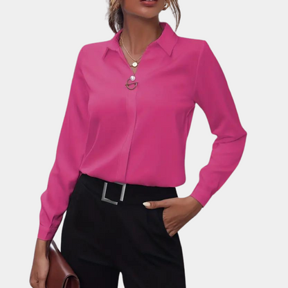 Image of Abigail | Dames Lange Mouw Blouse met Kraag