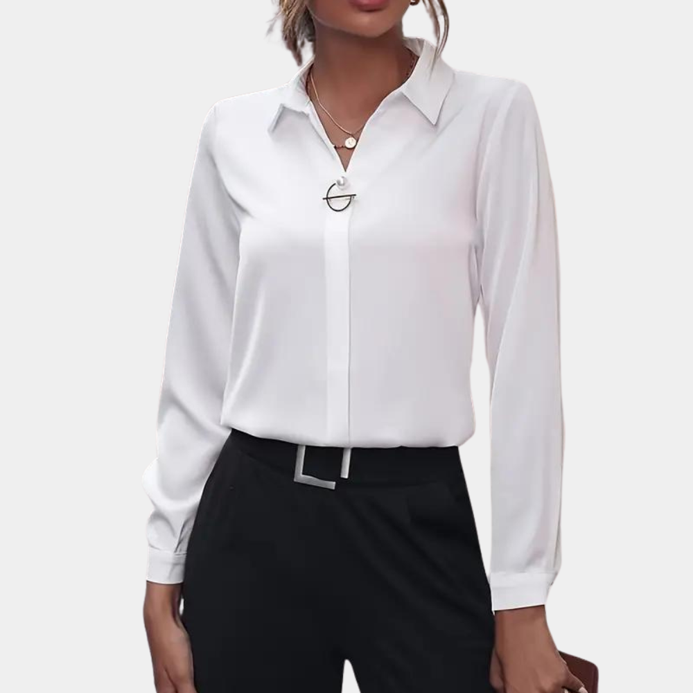 Image of Abigail | Dames Lange Mouw Blouse met Kraag