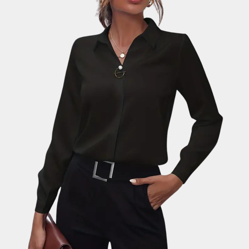 Image of Abigail | Dames Lange Mouw Blouse met Kraag