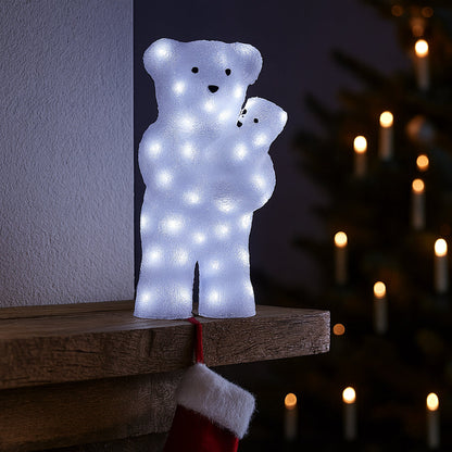 Acryl ijsbeer - Hoogte 60 cm met ledverlichting