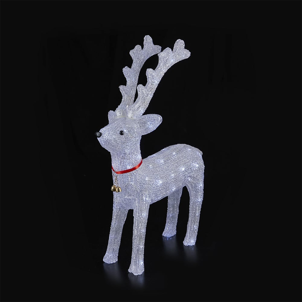 Acryl rendier met ledverlichting - hoogte 64 cm