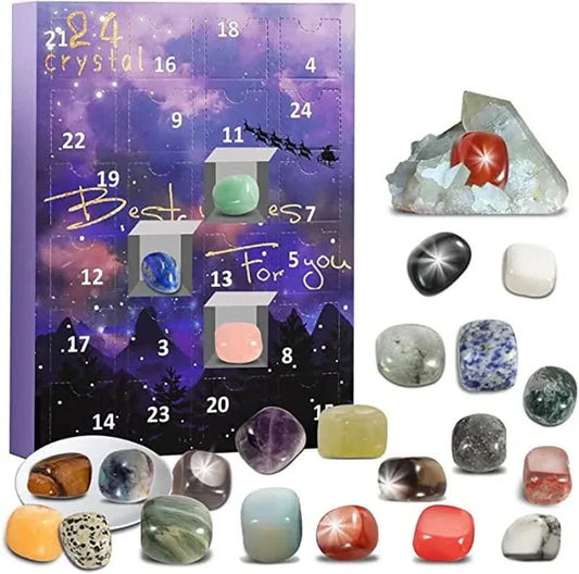 Adventskalender met 24 echte edelstenen voor jonge ontdekkingsreizigers