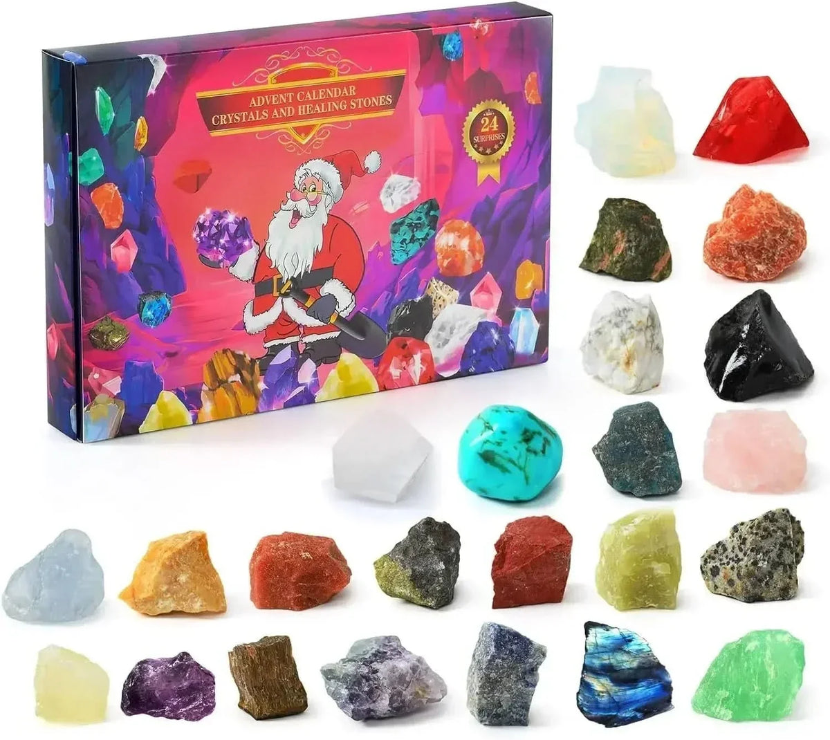 Adventskalender met 24 echte edelstenen voor jonge ontdekkingsreizigers