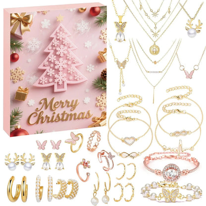 Adventskalender met 24 unieke accessoires voor kerstdecoratie en het aftellen van de dagen voor kinderen
