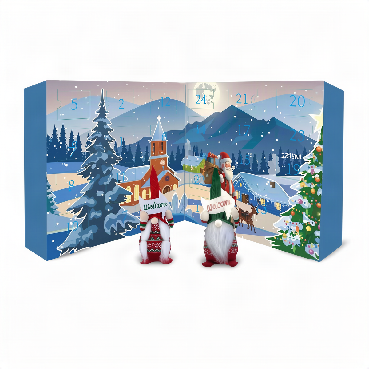 Adventskalender met kerstkabouters, 24-delig