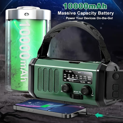 All-in-one noodradio met zaklamp en oplader