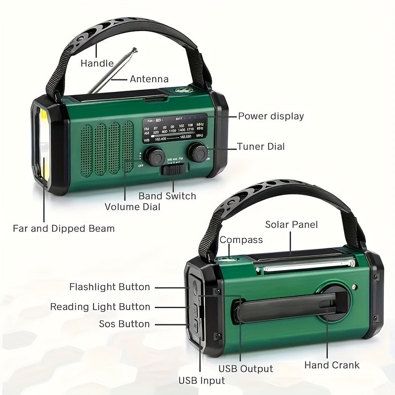 All-in-one noodradio met zaklamp en oplader
