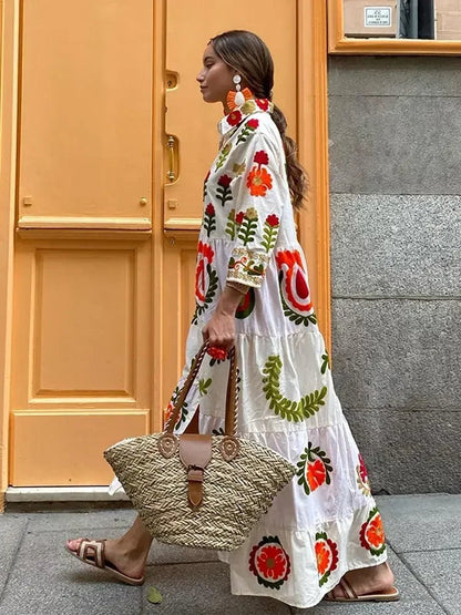 Image of Amy | Dames Maxi-jurk met V-hals