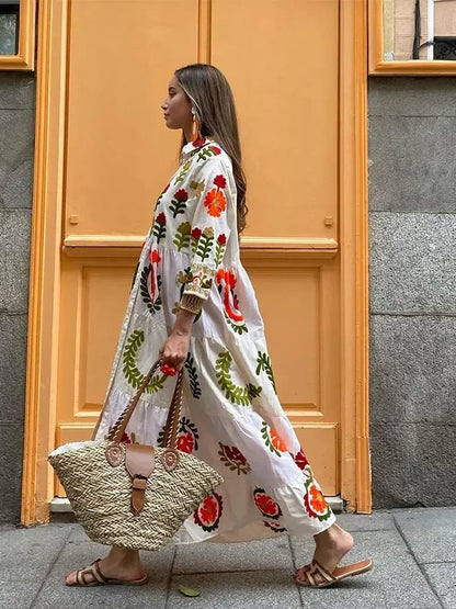 Image of Amy | Dames Maxi-jurk met V-hals