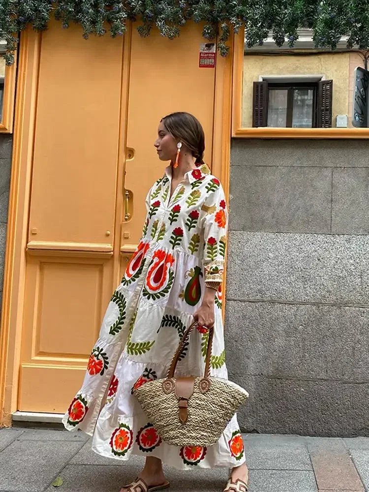 Image of Amy | Dames Maxi-jurk met V-hals