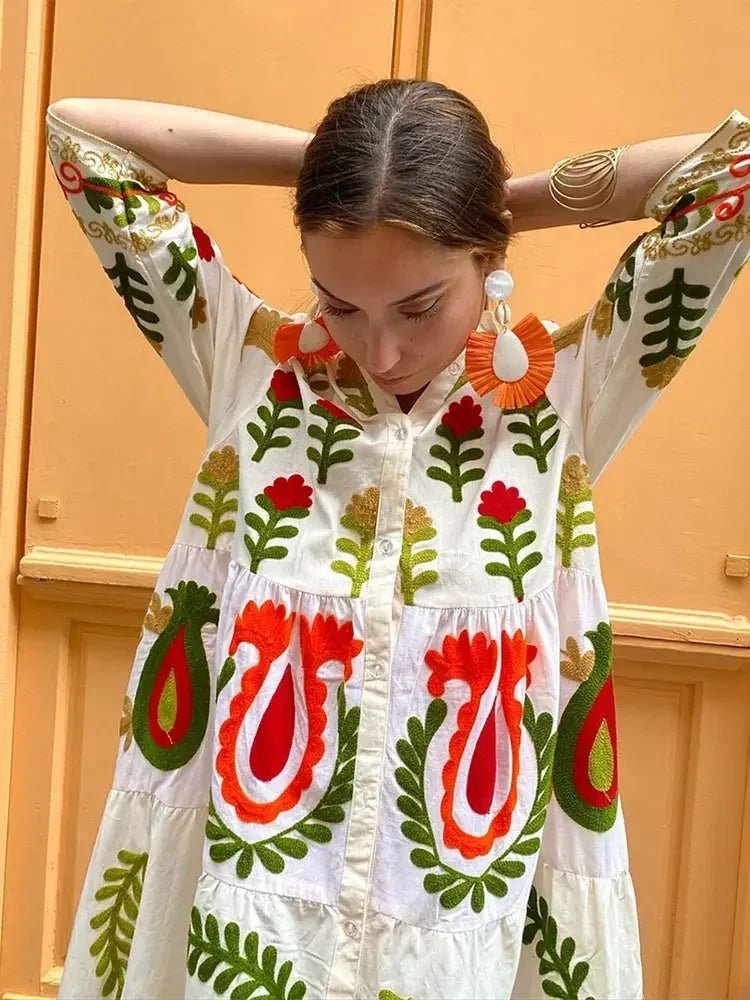 Image of Amy | Dames Maxi-jurk met V-hals