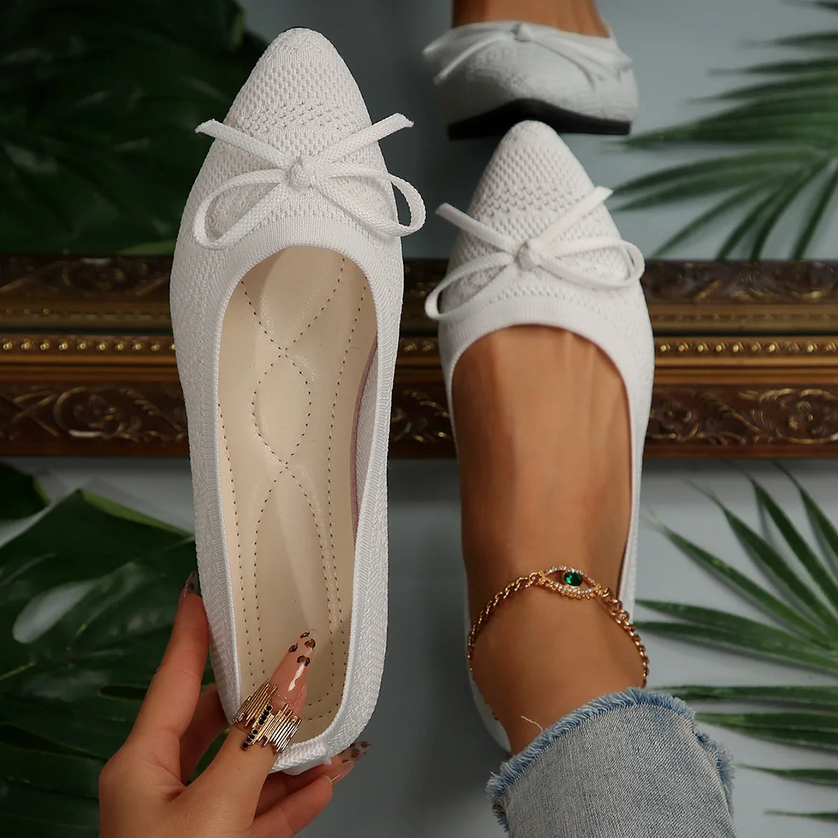Image of Amy | Dames Pointed Toe Slip-On Ballerina's