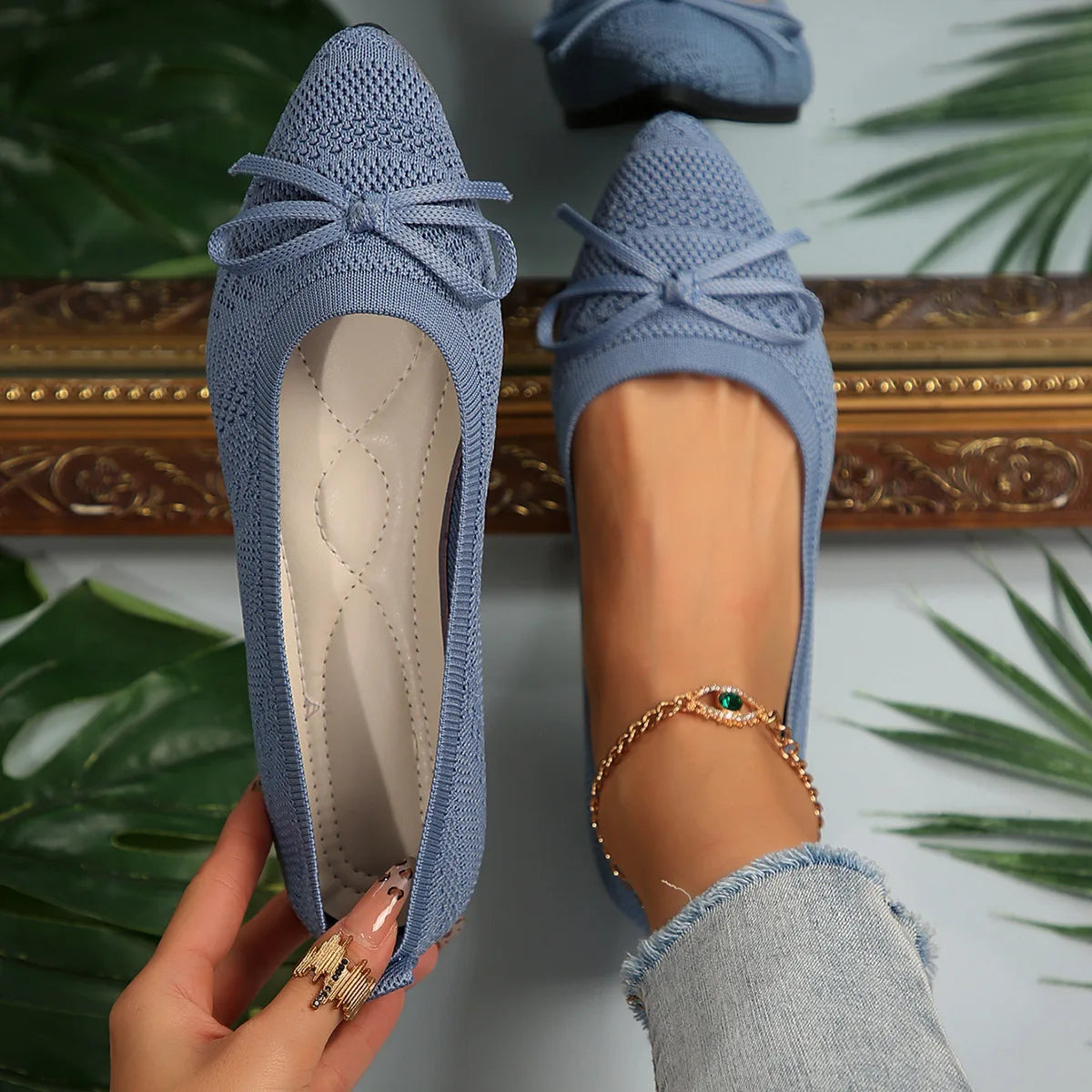 Image of Amy | Dames Pointed Toe Slip-On Ballerina's