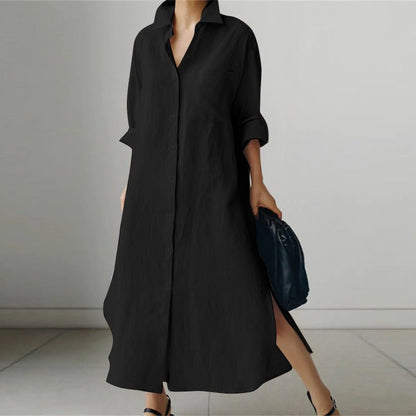 Image of Annelies | Dames Maxi-jurk met Knopen