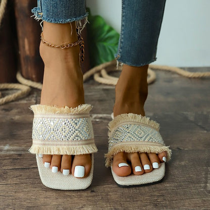 Image of Antje | Dames Fringe Instap Slippers