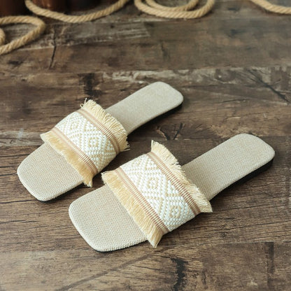 Image of Antje | Dames Fringe Instap Slippers