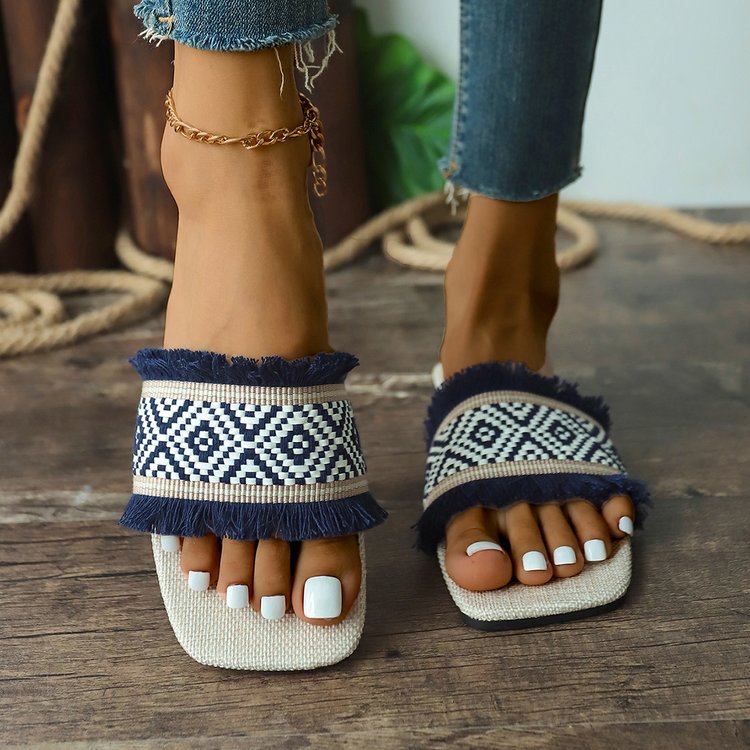 Image of Antje | Dames Fringe Instap Slippers