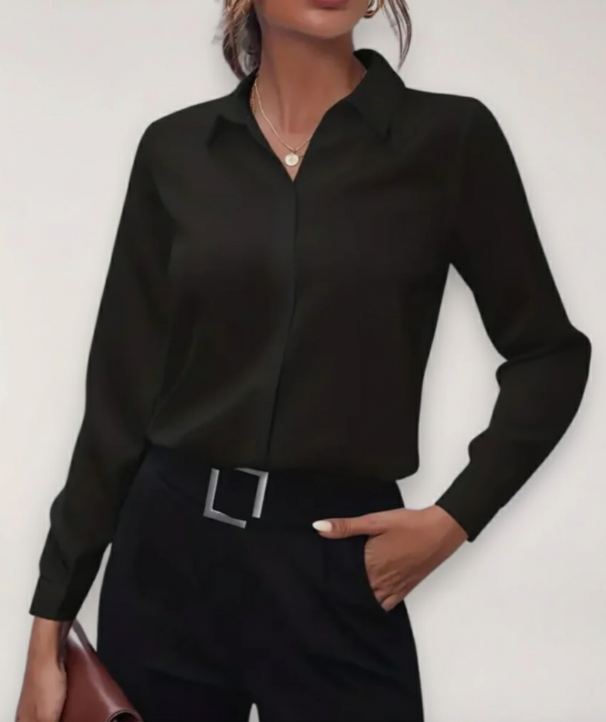 Image of Antje | Dames Lange Mouw Button-Down Blouse