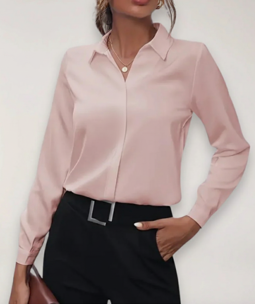 Image of Antje | Dames Lange Mouw Button-Down Blouse