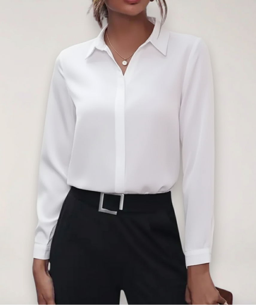 Image of Antje | Dames Lange Mouw Button-Down Blouse
