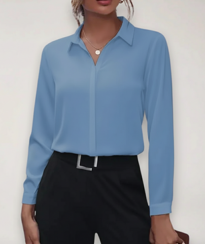 Image of Antje | Dames Lange Mouw Button-Down Blouse