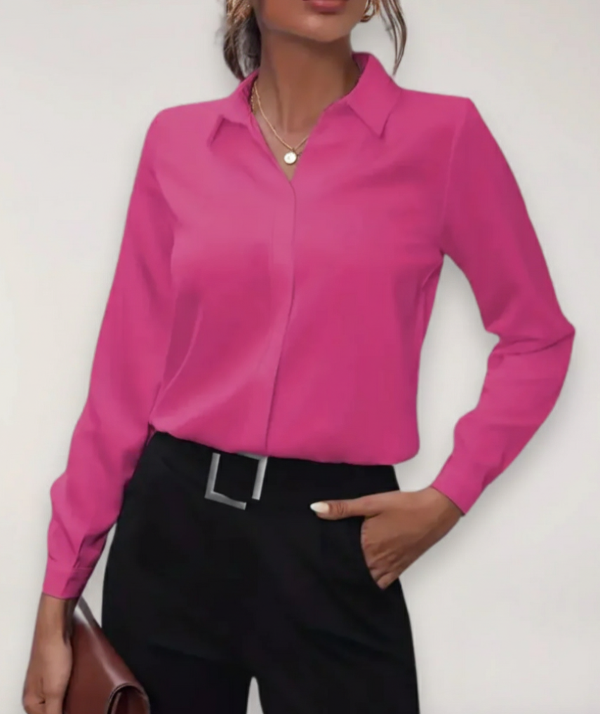 Image of Antje | Dames Lange Mouw Button-Down Blouse