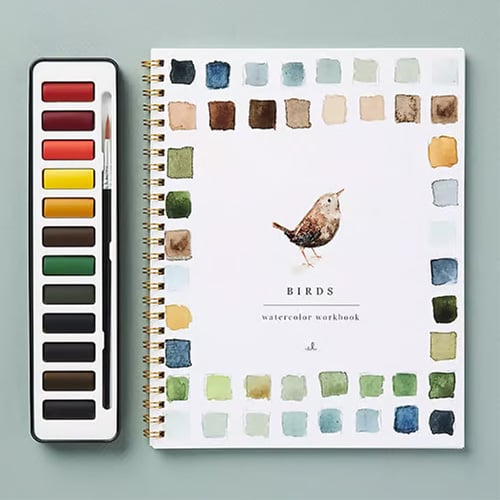 Aquarel werkboek voor beginners - Stap-voor-stap schilderboek - Kunstboek