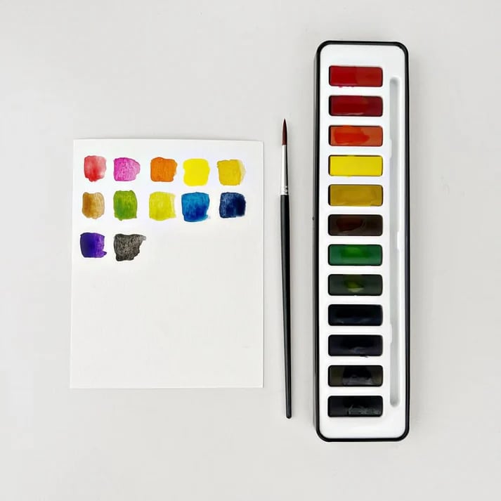 Aquarel werkboek voor beginners - Stap-voor-stap schilderboek - Kunstboek