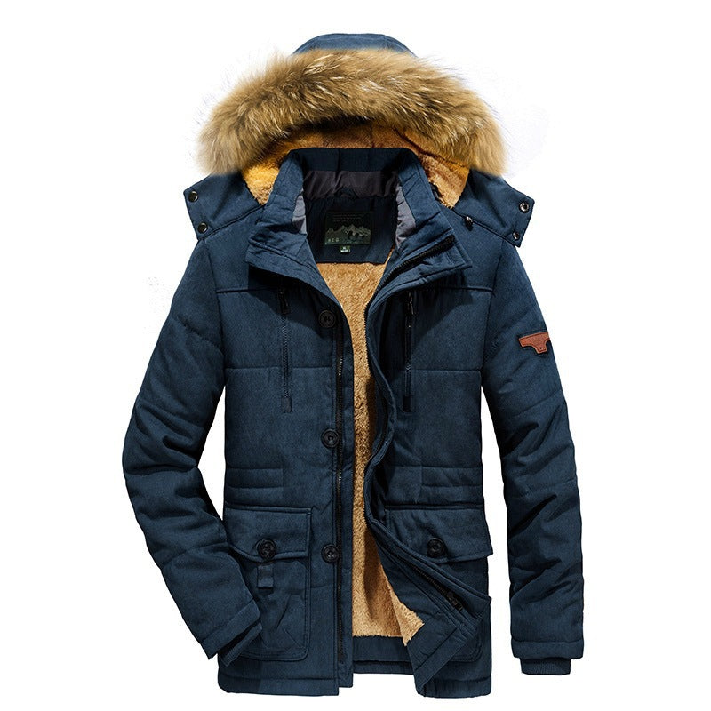 Arctic utility parka voor heren met volledige teddyvoering, tweewegritssluiting en afneembare bontcapuchon