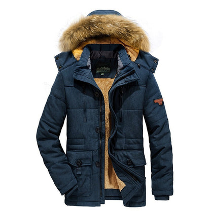 Arctic utility parka voor heren met volledige teddyvoering, tweewegritssluiting en afneembare bontcapuchon