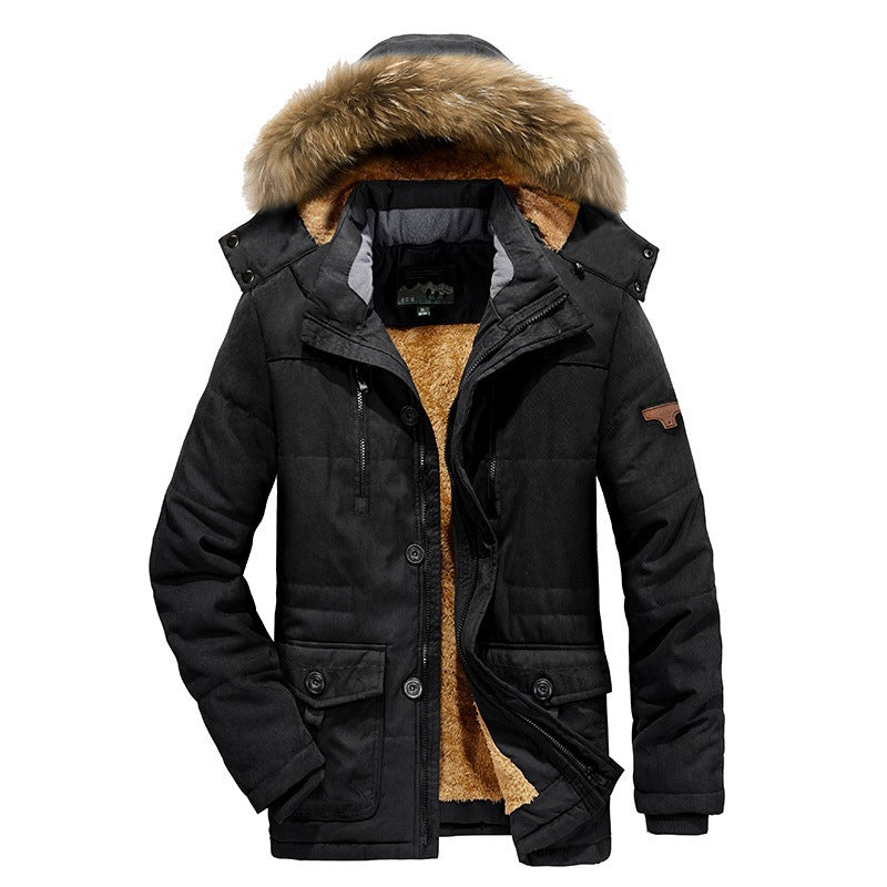 Arctic utility parka voor heren met volledige teddyvoering, tweewegritssluiting en afneembare bontcapuchon