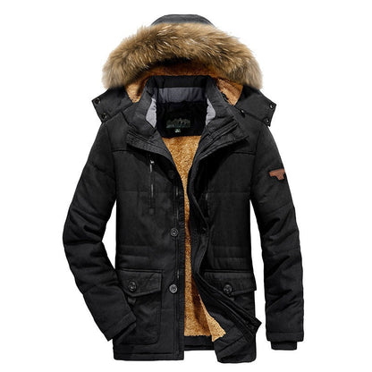 Arctic utility parka voor heren met volledige teddyvoering, tweewegritssluiting en afneembare bontcapuchon