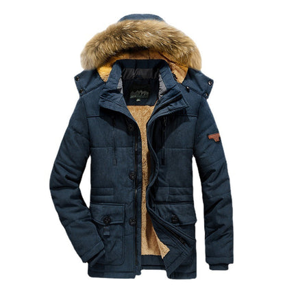 Arctic utility parka voor heren met volledige teddyvoering, tweewegritssluiting en afneembare bontcapuchon