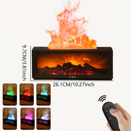 Aroma Diffuser met Gesimuleerd Vlameffect - Haard-luchtbevochtiger met Kleurverlichting, Timer en USB-Aansluiting - Binnendecoratie voor Slaapkamer, Badkamer en Kantoor - Kerstcadeau