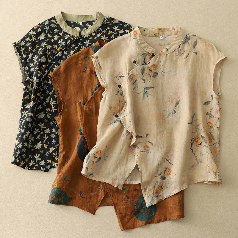 Image of Ashley | Dames Mouwloze Bloemen Blouse