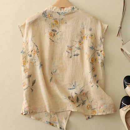 Image of Ashley | Dames Mouwloze Bloemen Blouse