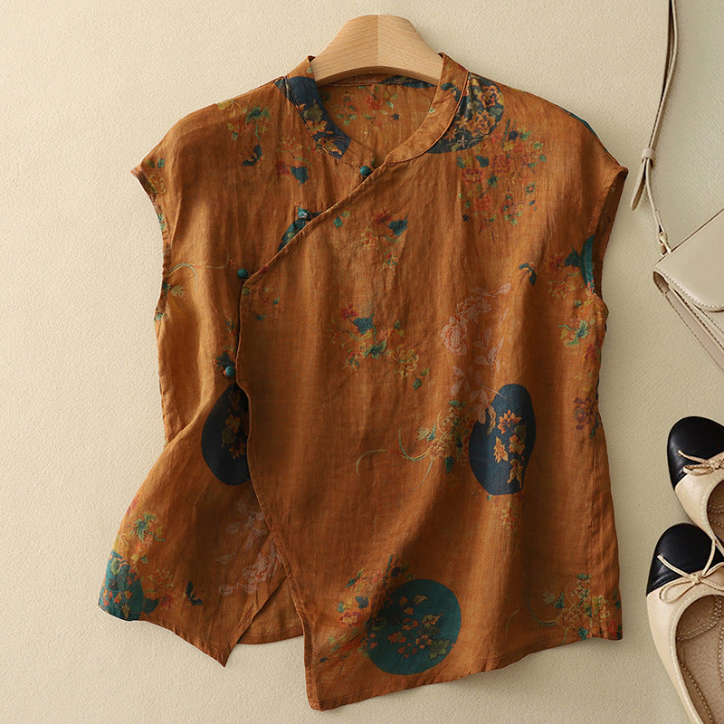 Image of Ashley | Dames Mouwloze Bloemen Blouse