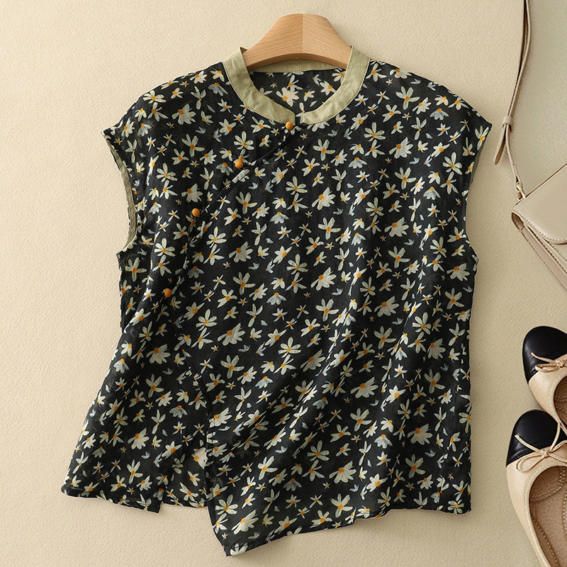 Image of Ashley | Dames Mouwloze Bloemen Blouse