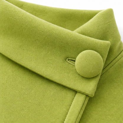 Asymmetrische sweater met colkraag en knoop