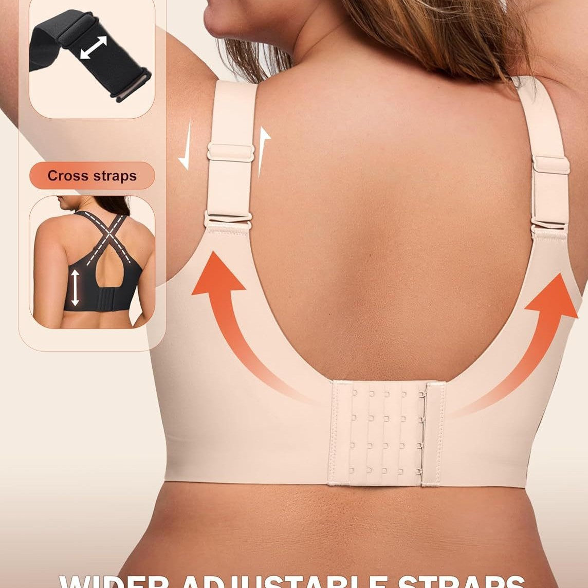 Beugelloze push-up bh met volledige bedekking en ondersteuning voor dames