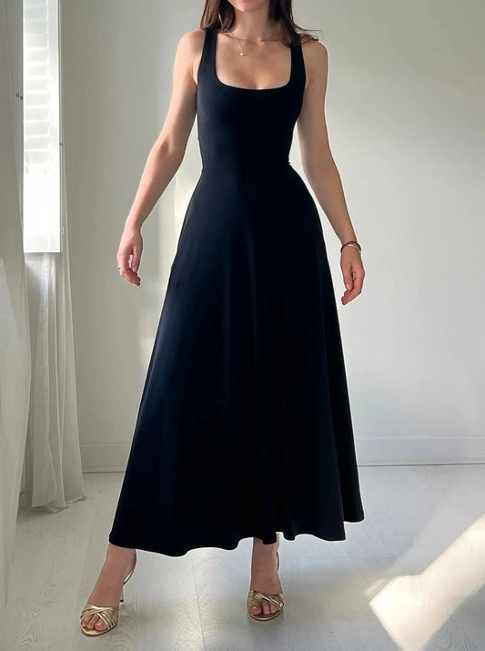 Image of Beverly | Dames Mouwloze A-lijn Midi Jurk