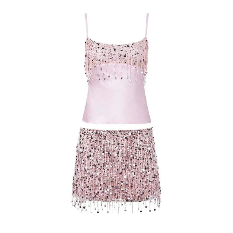 Bikiniset met pailletten en franjes